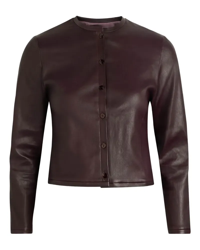 Stouls Astrid 25 button-up leather jacket - Braun Braun