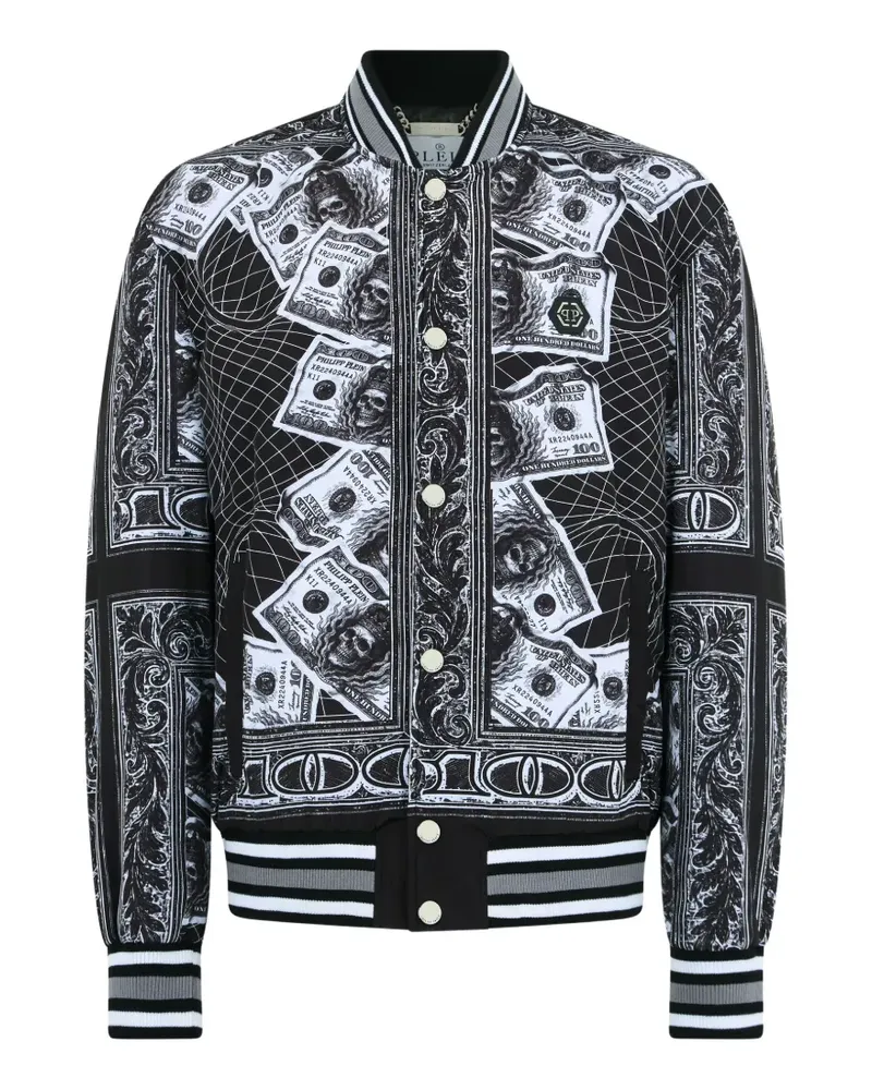 Philipp Plein Bomberjacke mit Totenkopf-Print - Schwarz Schwarz