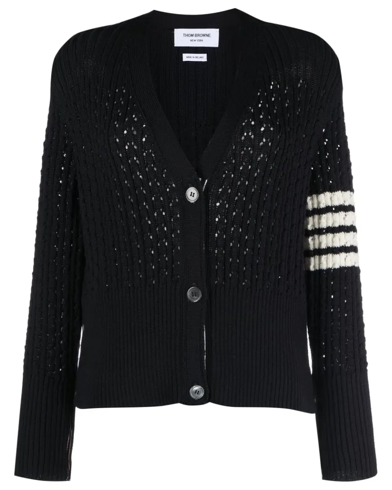 Thom Browne Cardigan in Pointelle-Strick - Blau Blau