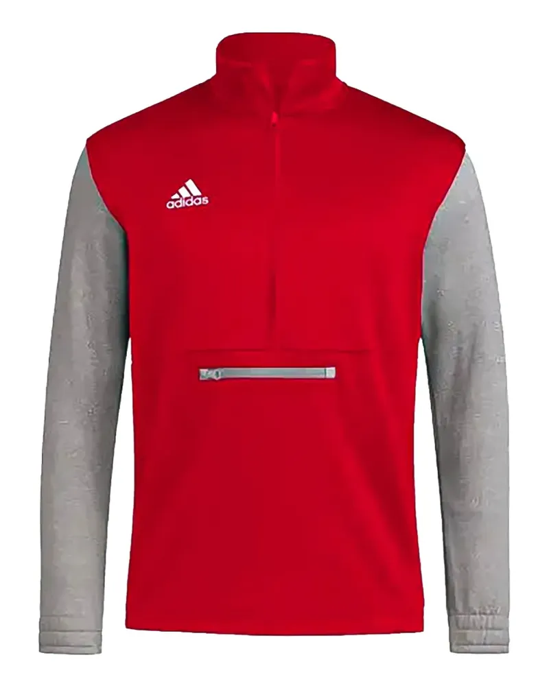 adidas Team Issue Sweatshirt mit Viertelreißverschluss - Rot Rot