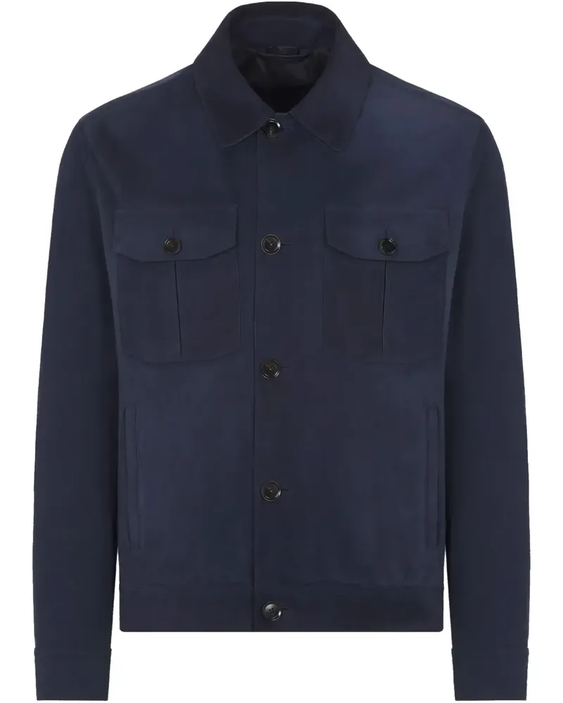 Brioni Cupro Hemdjacke - Blau Blau