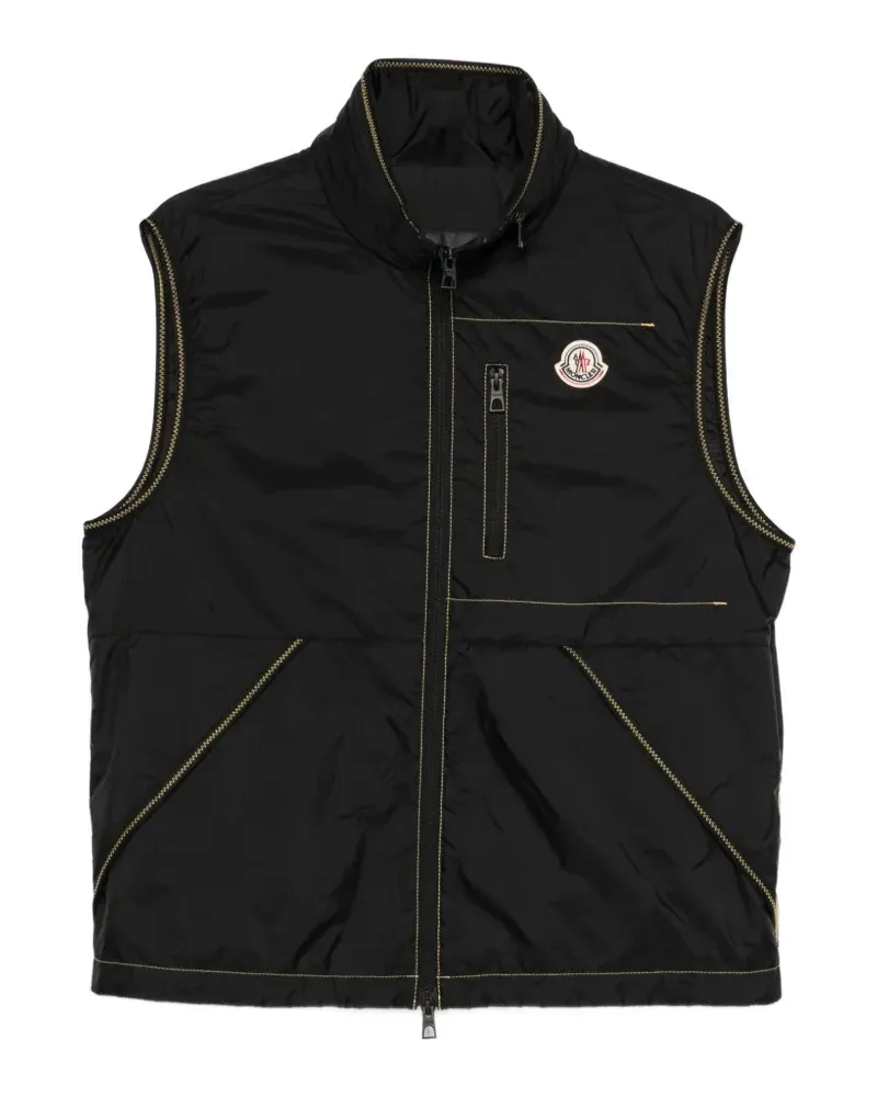 Moncler contrast stitch vest - Schwarz Schwarz