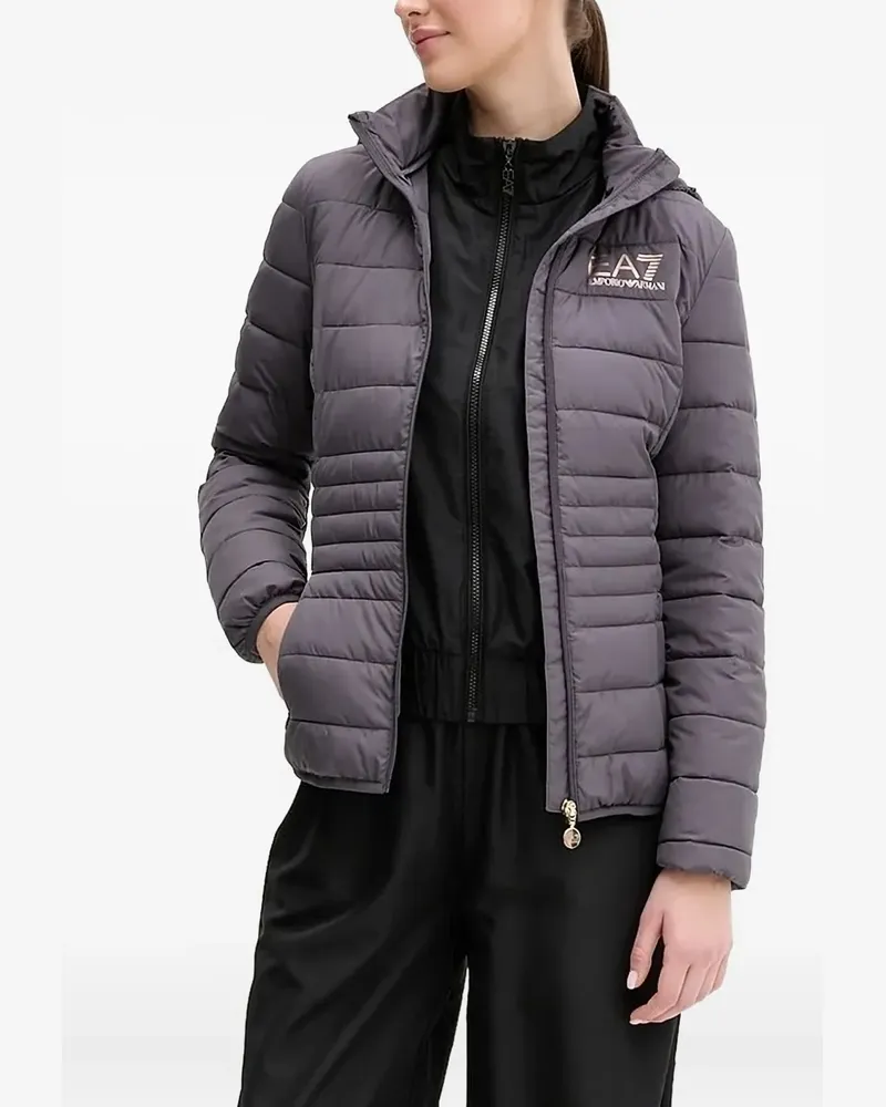 EA7 Gesteppte Jacke mit Logo - Grau Grau