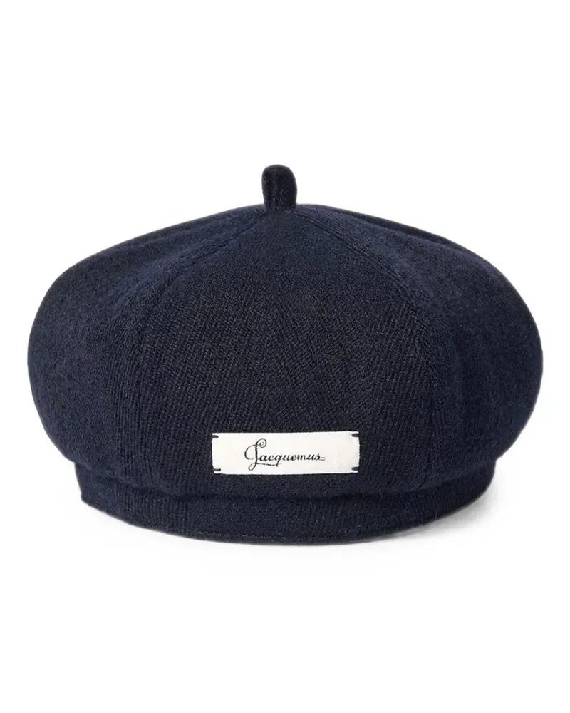 Jacquemus Le Cavallo Baskenmütze mit Logo-Patch - Blau Blau