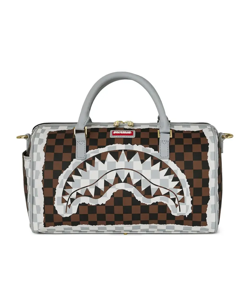 Sprayground checkerboard-pattern duffle bag - Braun Braun