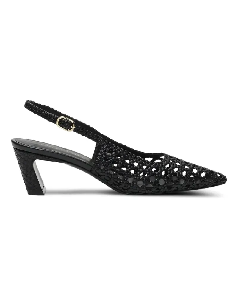 Stuart Weitzman Stassi woven slingback pumps - Schwarz Schwarz
