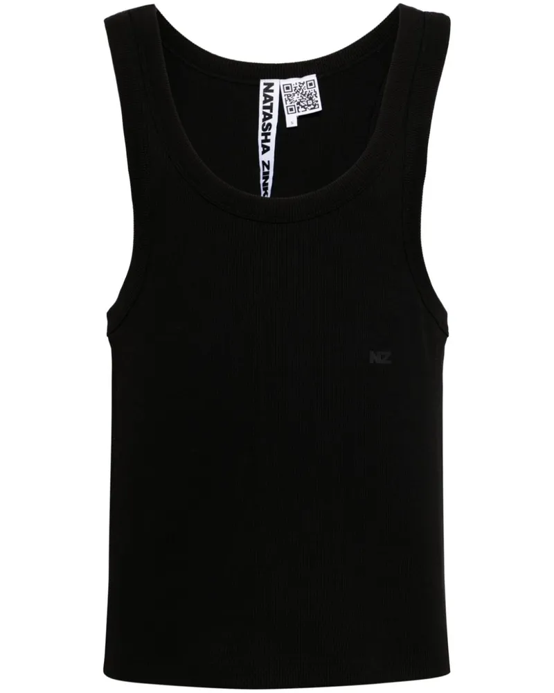 Natasha Zinko Tanktop mit Logo-Print - Schwarz Schwarz