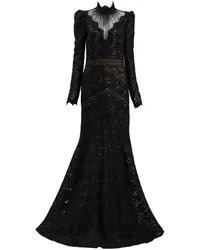 Tadashi Shoji Enzo Abendkleid mit Pailletten Schwarz