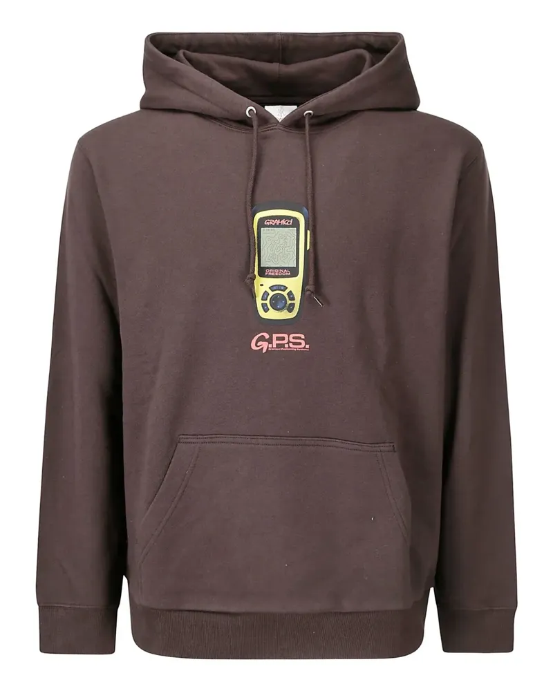 GRAMICCI Hoodie mit grafischem Print - Braun Braun