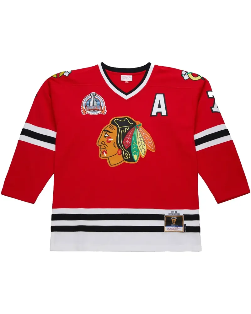 Mitchell & Ness NHL Dark "Blackhawks 1991 Chris Chelios" Trikot - Rot Rot