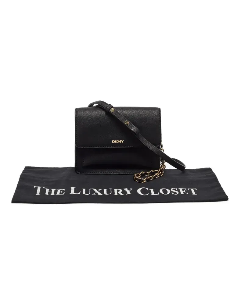 DKNY Saffiano flap shoulder bag - Schwarz Schwarz