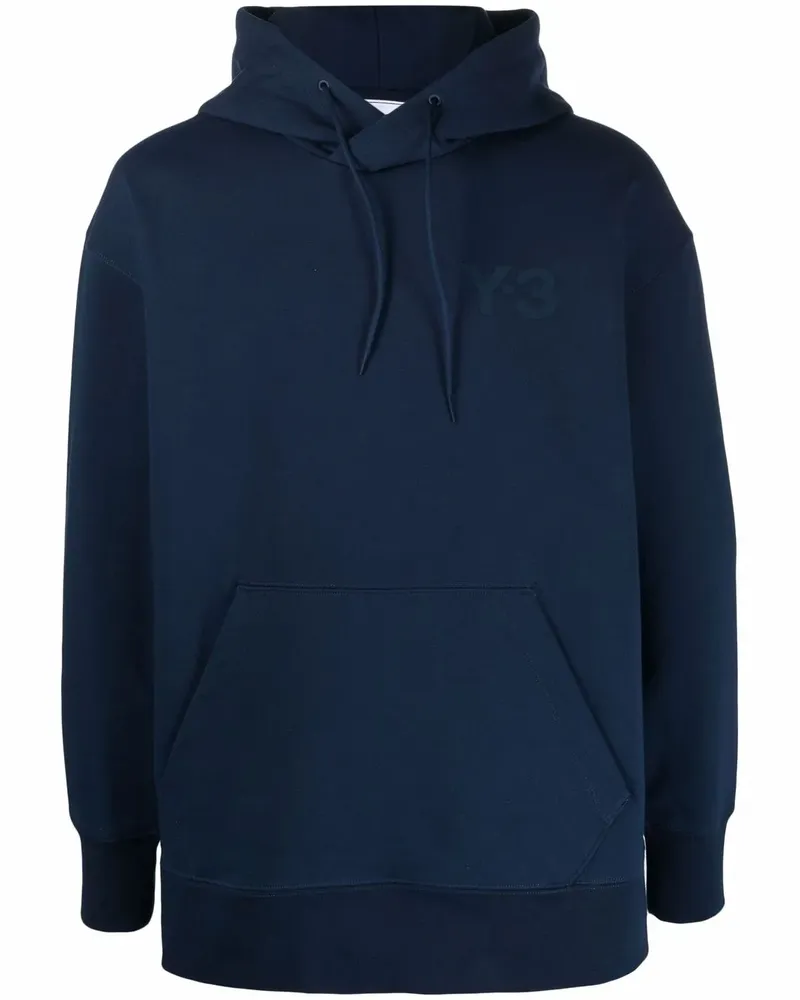 Y-3 Hoodie mit Logo-Print - Blau Blau