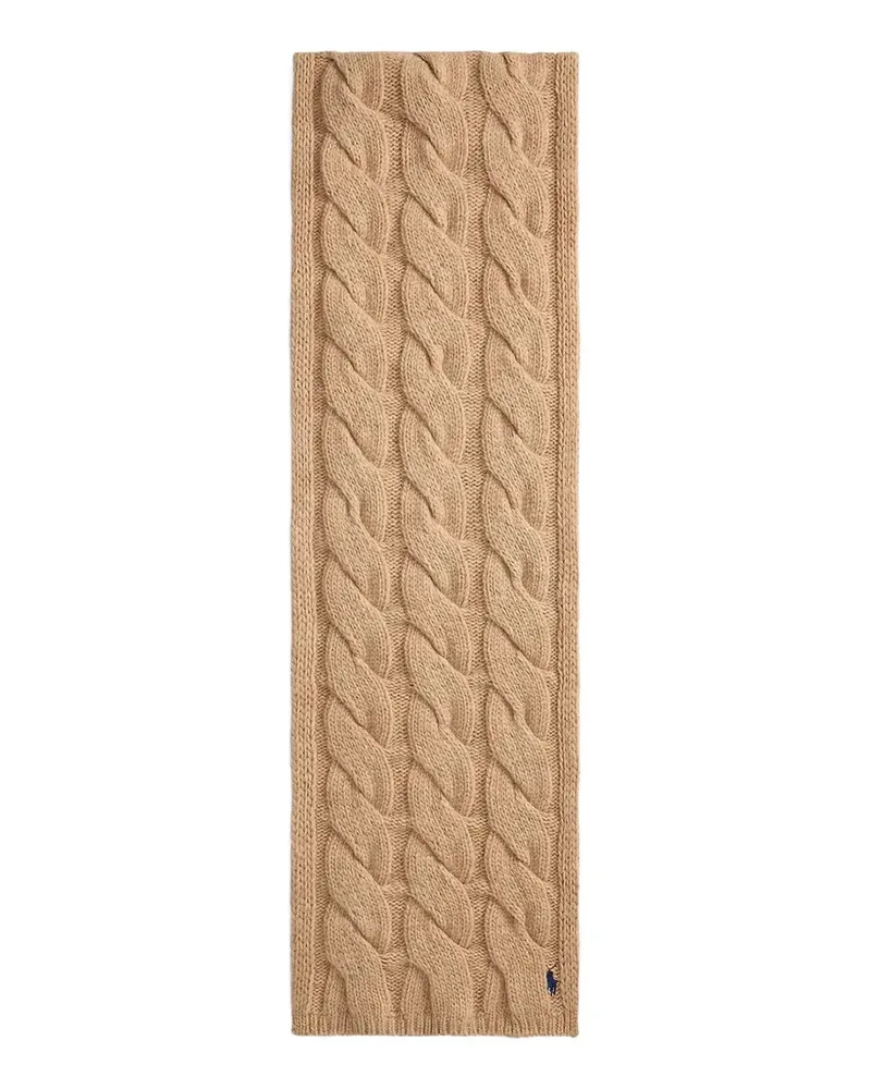 Ralph Lauren cable-knit embroidered scarf - Nude Nude