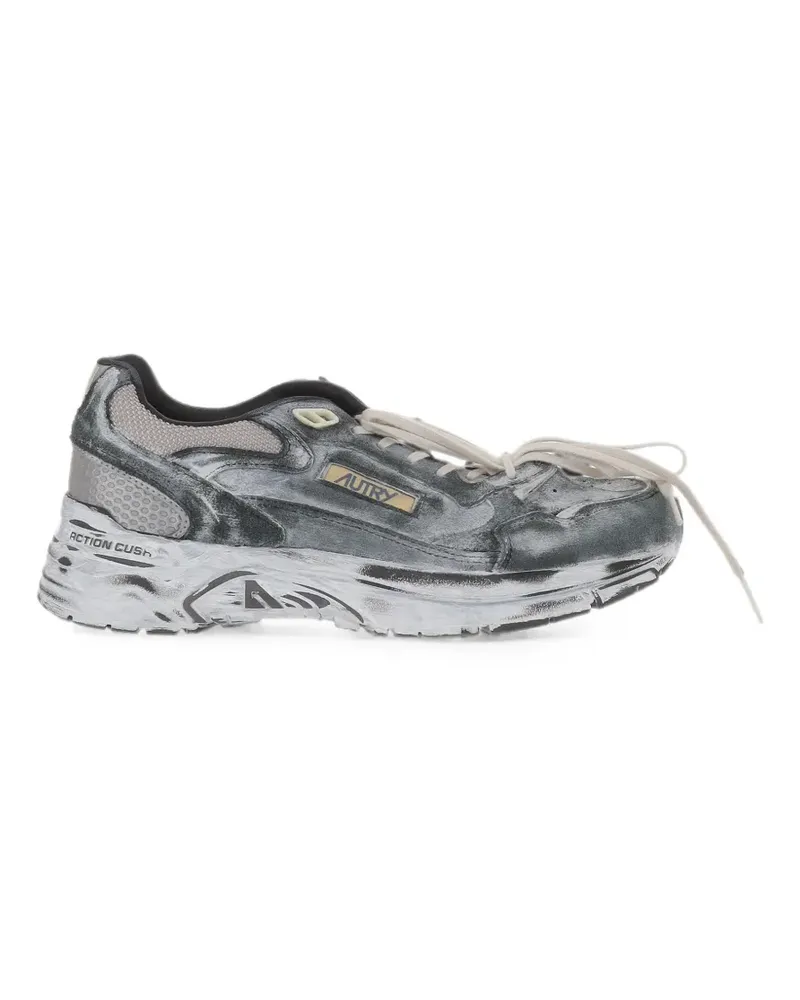 AUTRY distressed-effect panelled sneakers - Grau Grau