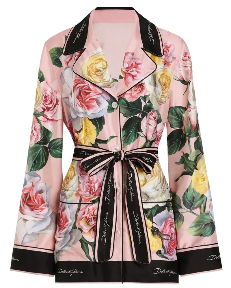 Dolce & Gabbana Hemd mit Blumen-Print - Rosa Rosa