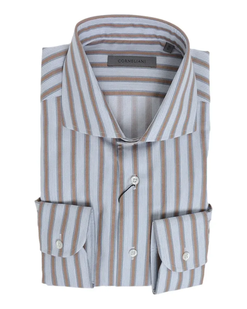 Corneliani striped French-collar shirt - Blau Blau