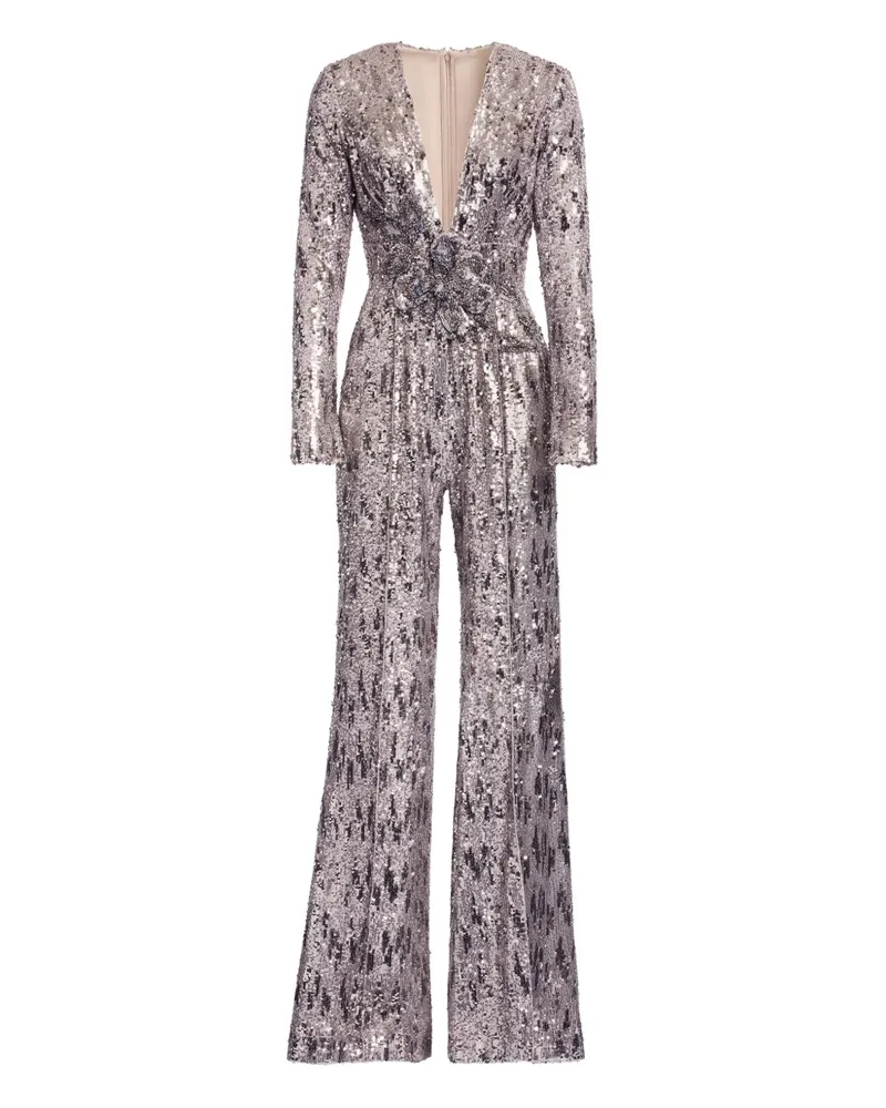 Elie Saab Jumpsuit mit Pailletten - Grau Grau