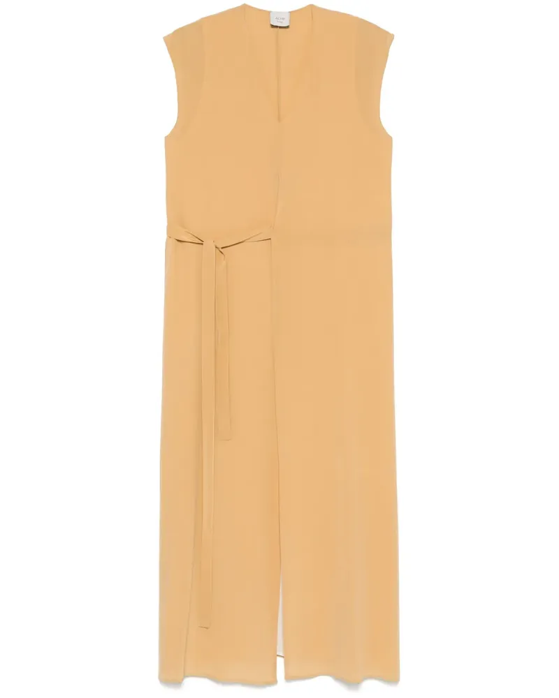 ALYSI Maxikleid aus Seide - Gelb Gelb