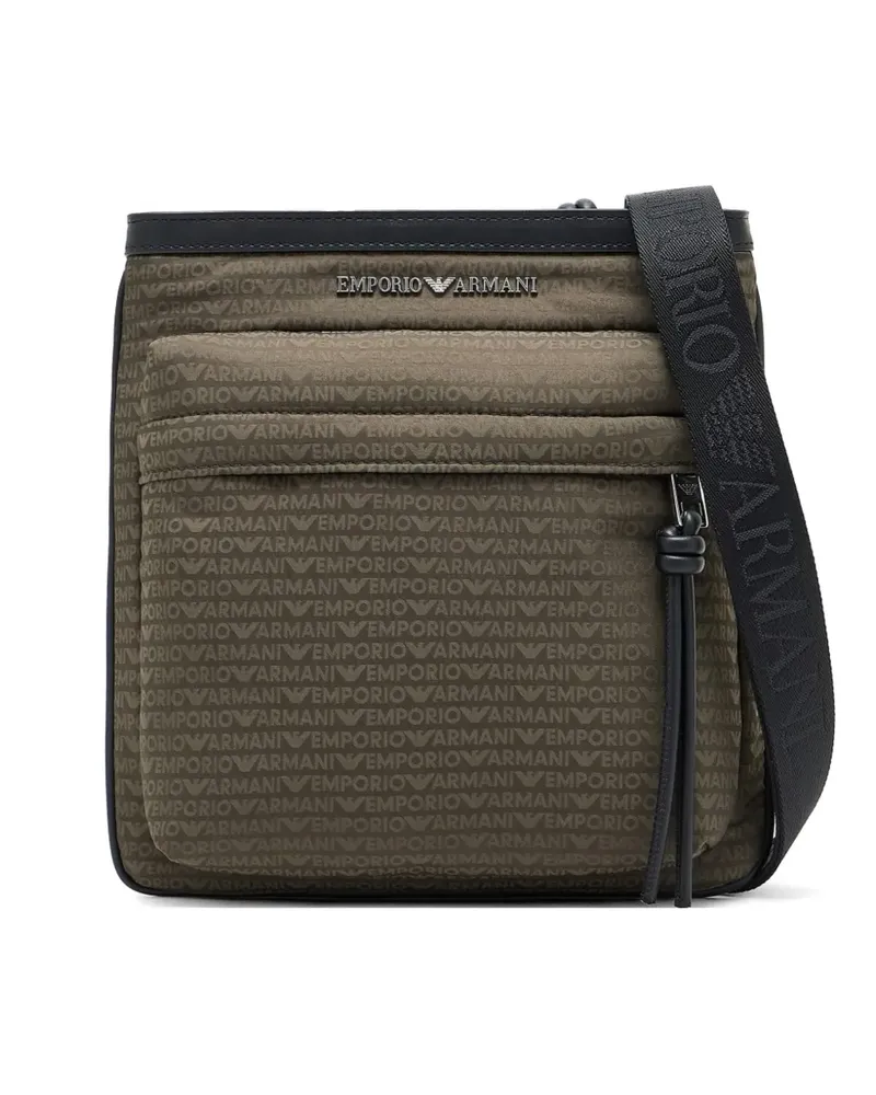 Emporio Armani logo-pattern shoulder bag - Grau Grau