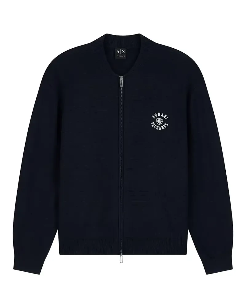 Armani Exchange Sweatshirtjacke mit Logo-Stickerei - Blau Blau