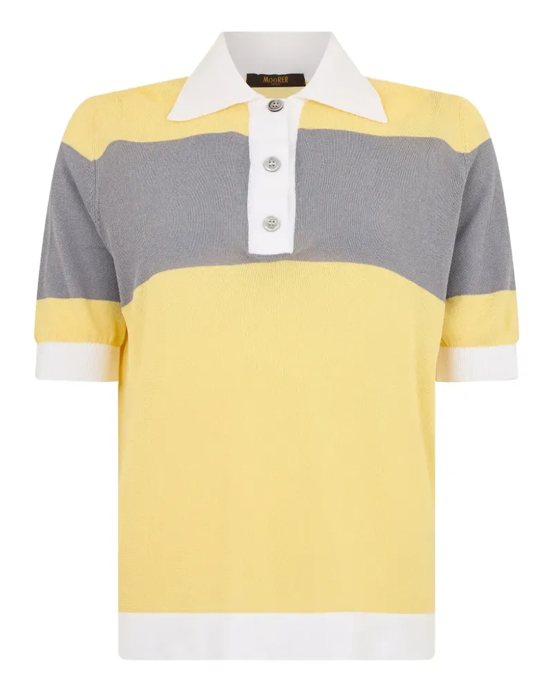 MOORER striped short-sleeve polo shirt - Gelb Gelb