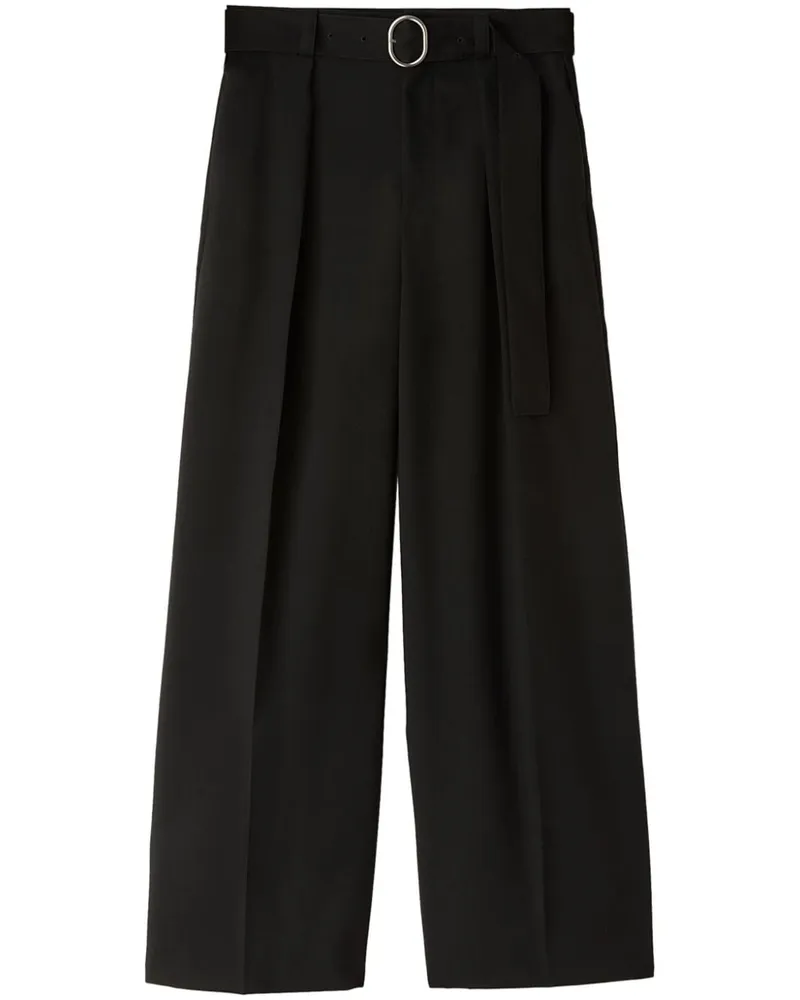 Jil Sander Wide-Leg-Hose mit Gürtel - Schwarz Schwarz