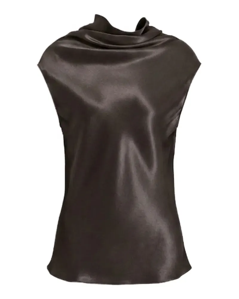 Alberta Ferretti Top mit Satin-Finish - Braun Braun