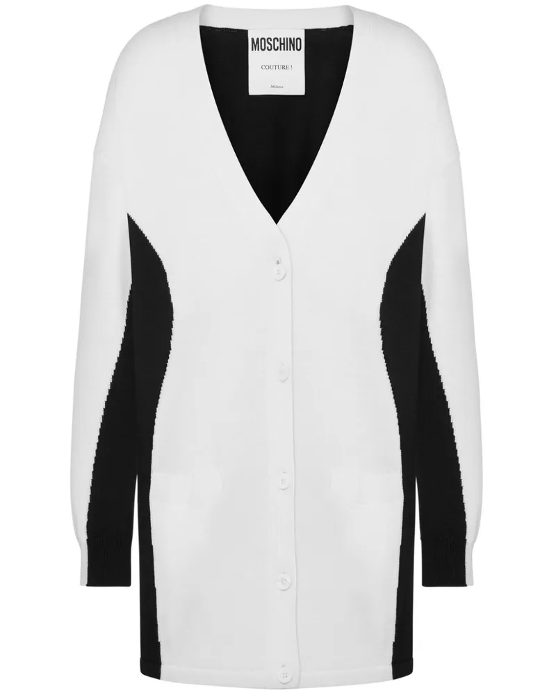 Moschino Cardigan mit V-Ausschnitt - Weiß Weiß