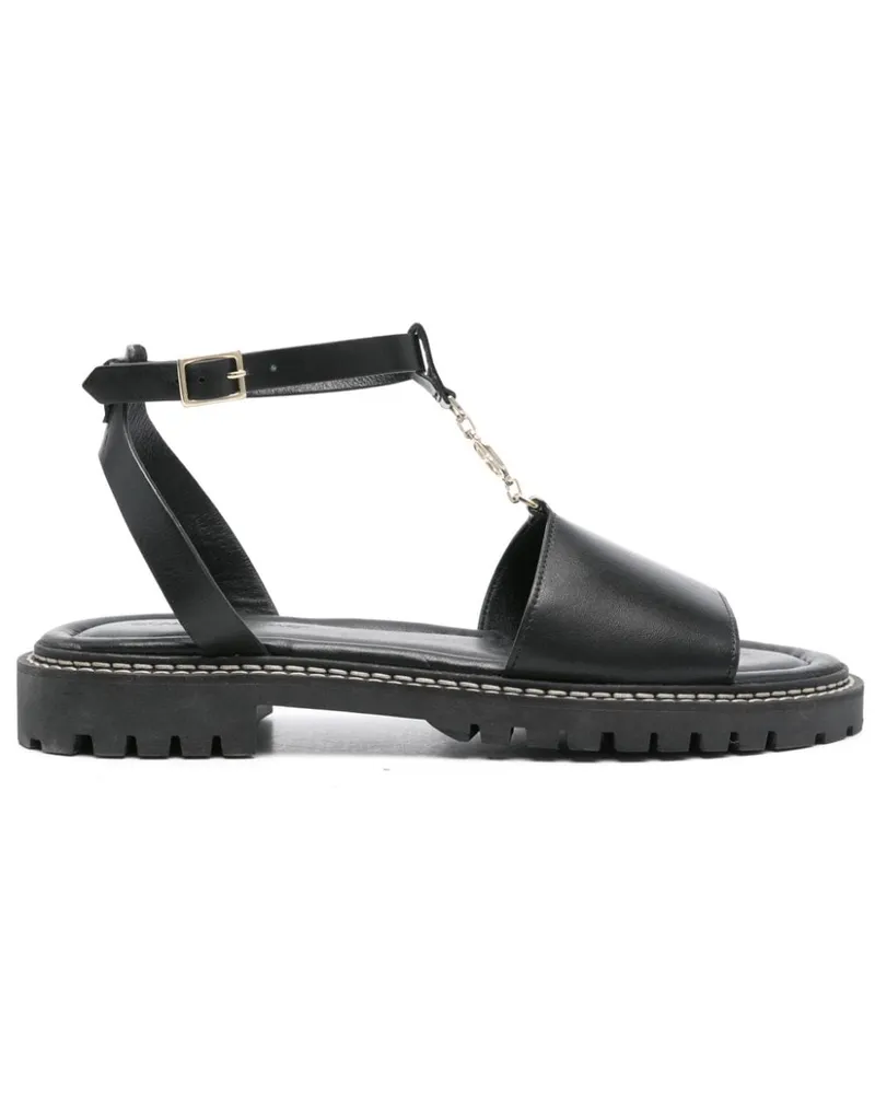 Claudie Pierlot Sandalen mit T-Riemen Schwarz