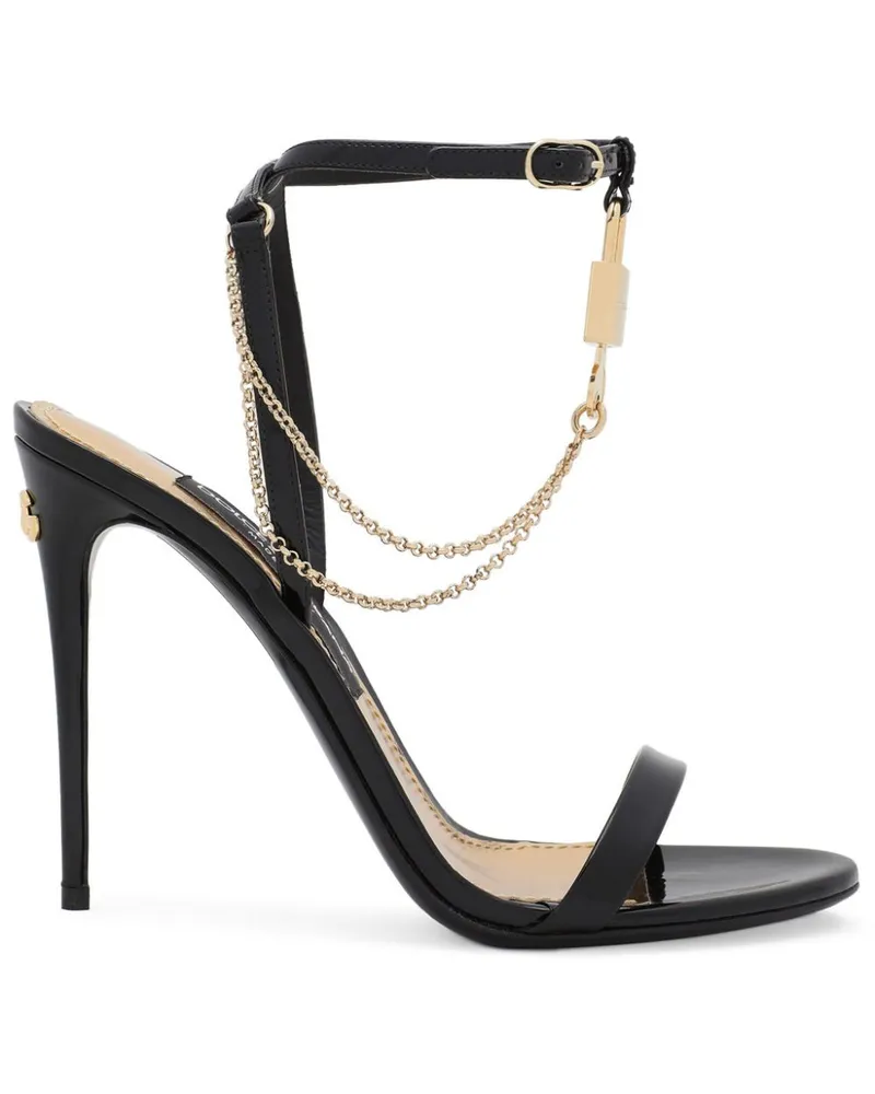 Dolce & Gabbana Keira Sandalen mit Kettendetail 105mm - Schwarz Schwarz
