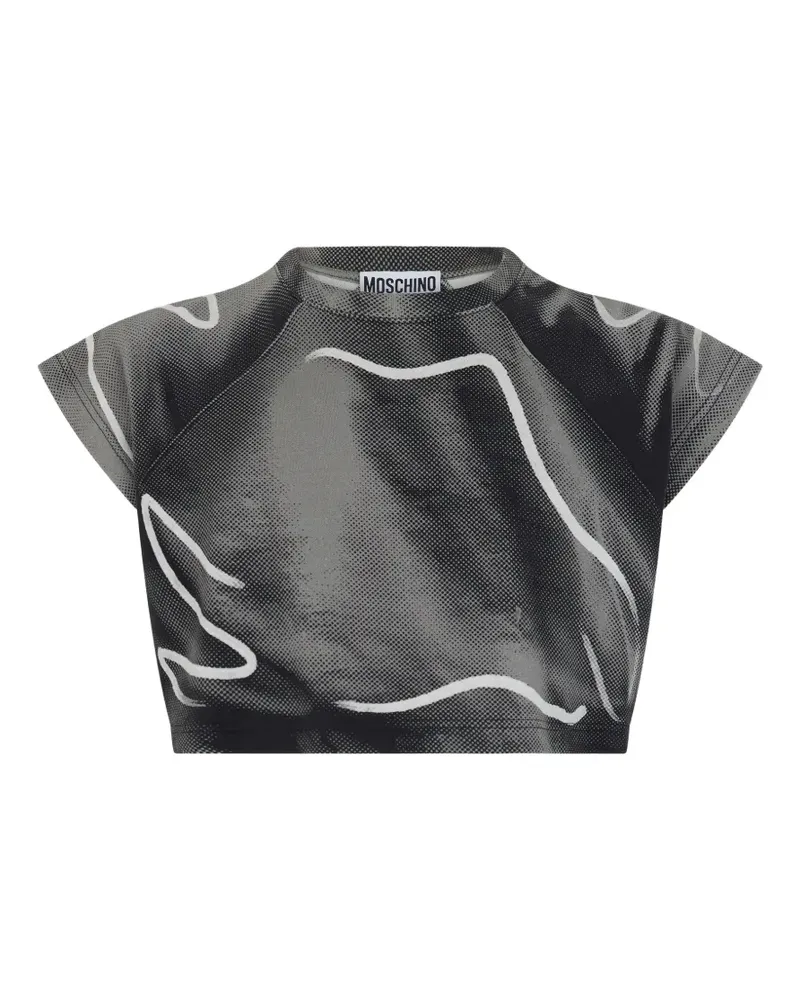 Moschino graphic-print cropped T-shirt - Schwarz Schwarz
