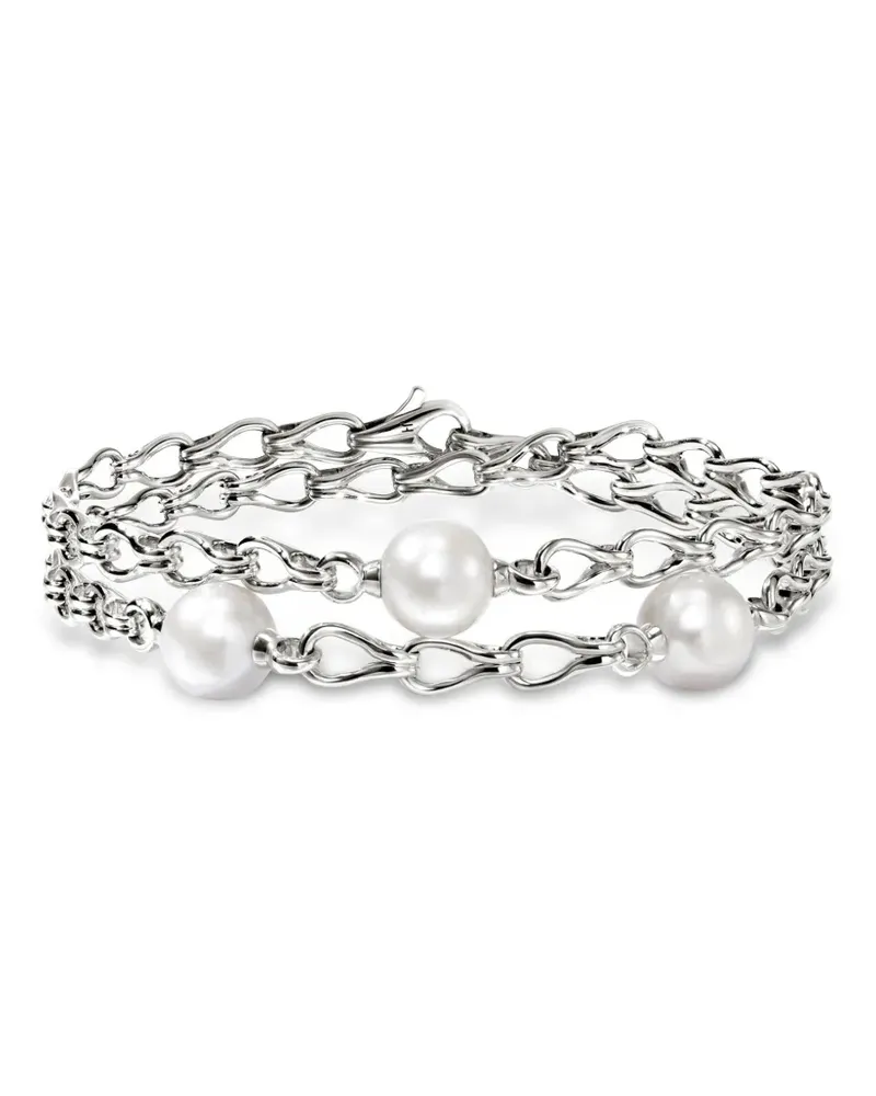 John Hardy Surf Wrap Armband aus Sterlingsilber mit Perlen Silber
