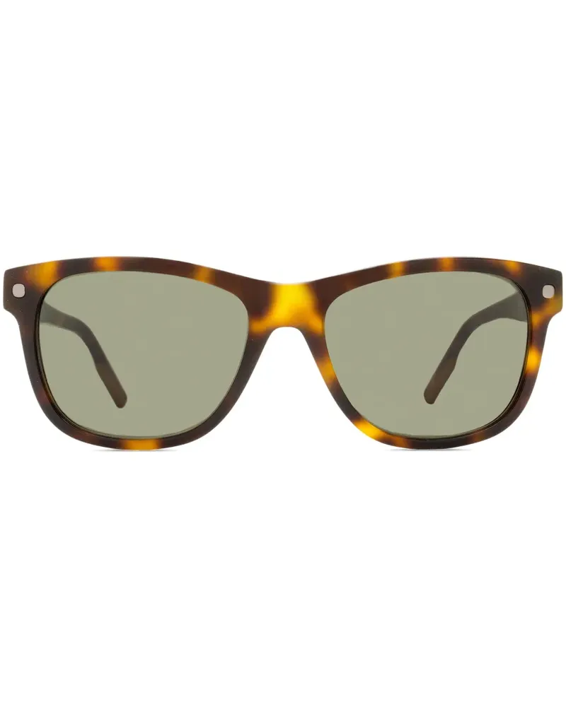 Ermenegildo Zegna Eckige Sonnenbrille in Schildpattoptik - Braun Braun