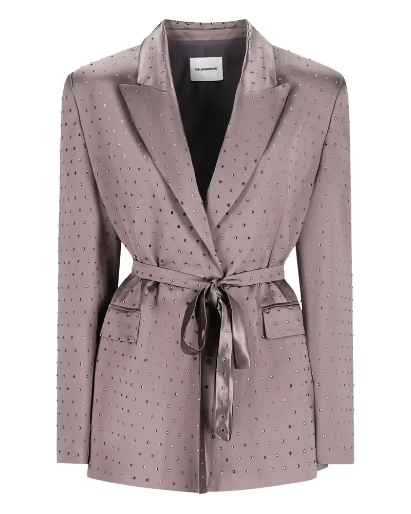 ANDAMANE crystal belted blazer - Nude Nude