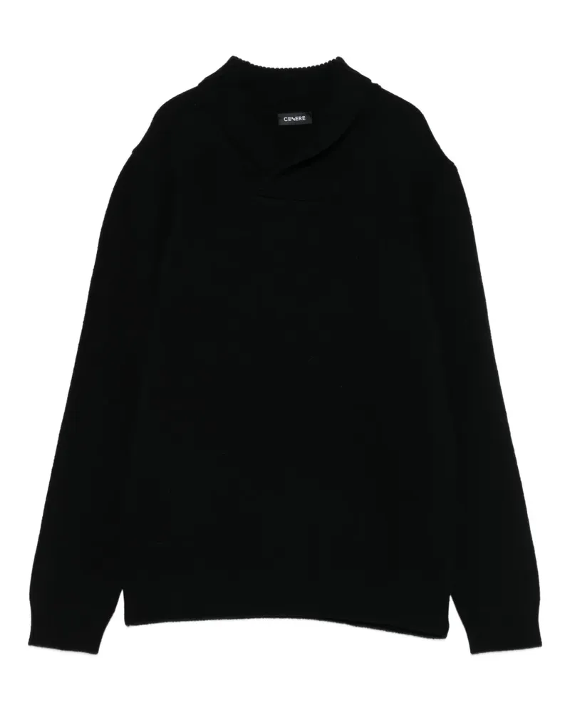 CENERE GB shawl-collar jumper - Schwarz Schwarz