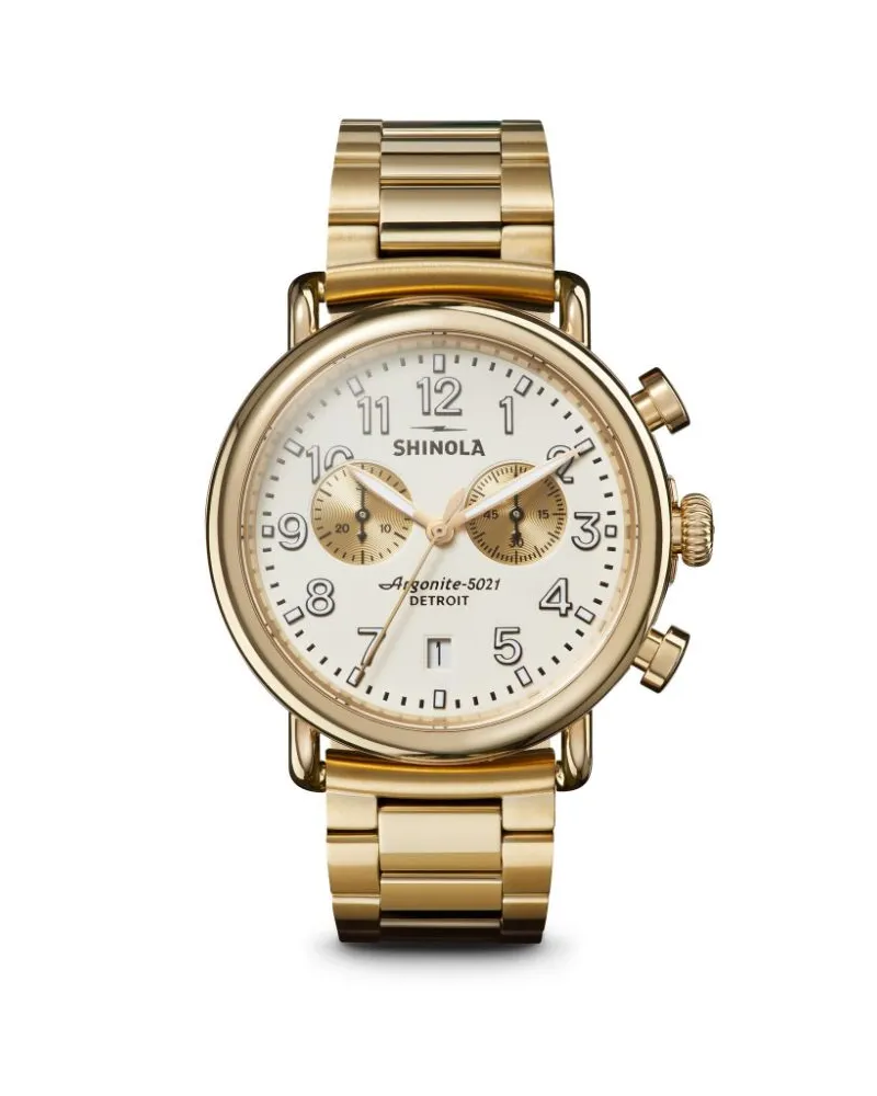 SHINOLA Ungetragene Argonit 5021 Armbanduhr Gold