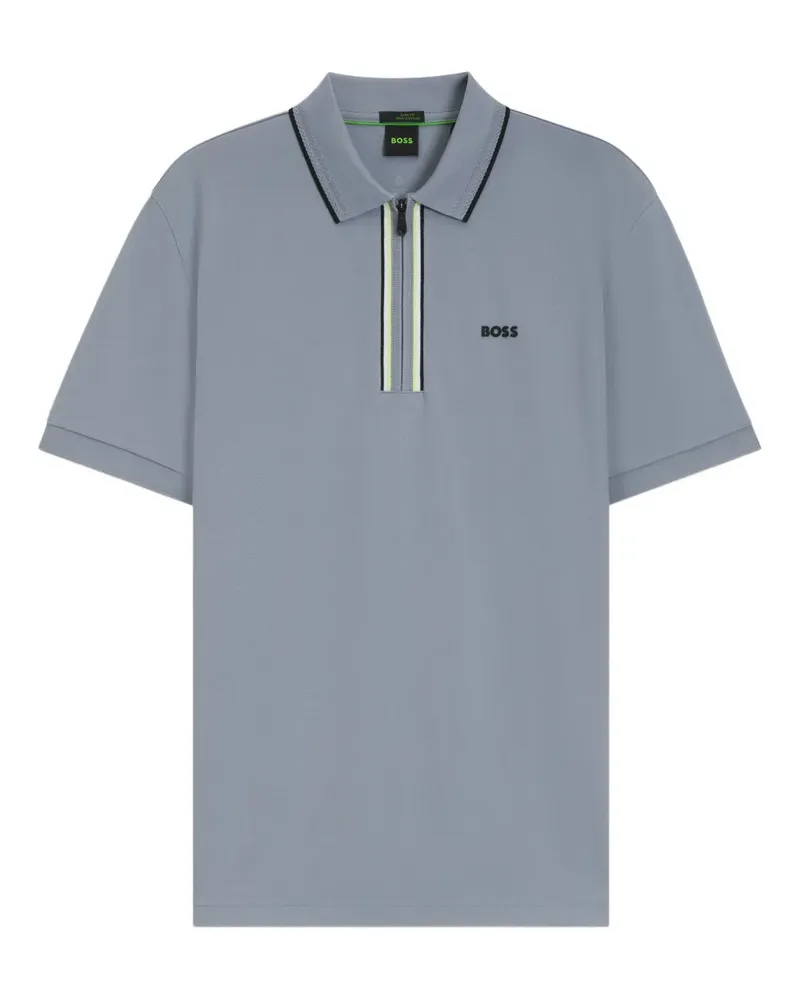 HUGO BOSS Poloshirt mit Reißverschluss - Blau Blau