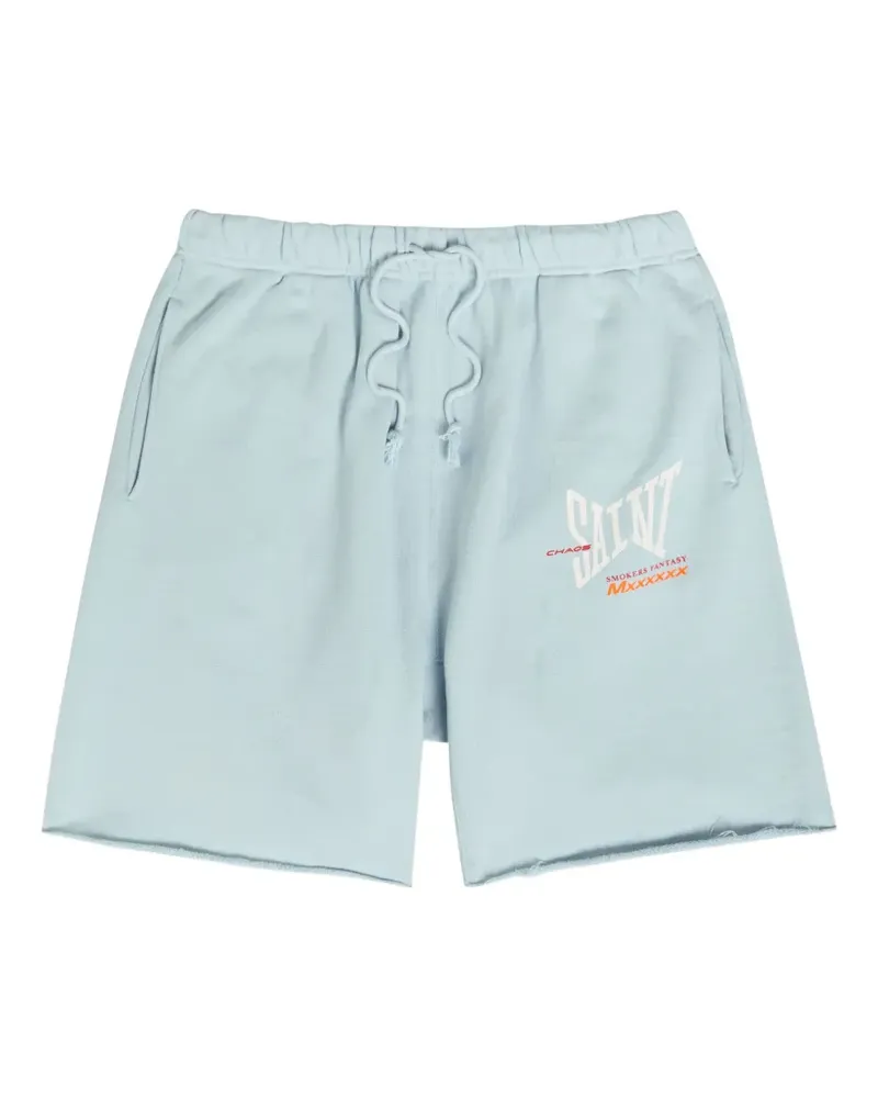 SAINT MXXXXXX logo-print track shorts - Blau Blau