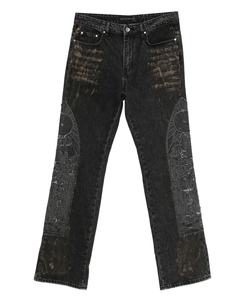 WHO DECIDES WAR Mechanic Straight-Leg-Jeans - Schwarz Schwarz