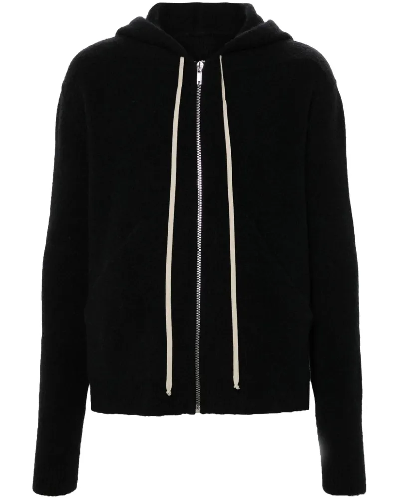 Rick Owens Cardigan mit Kapuze Schwarz