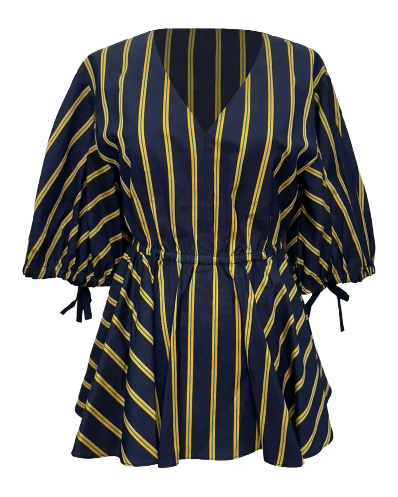 Jason Wu Gestreiftes Top mit Schößchen - Blau Blau