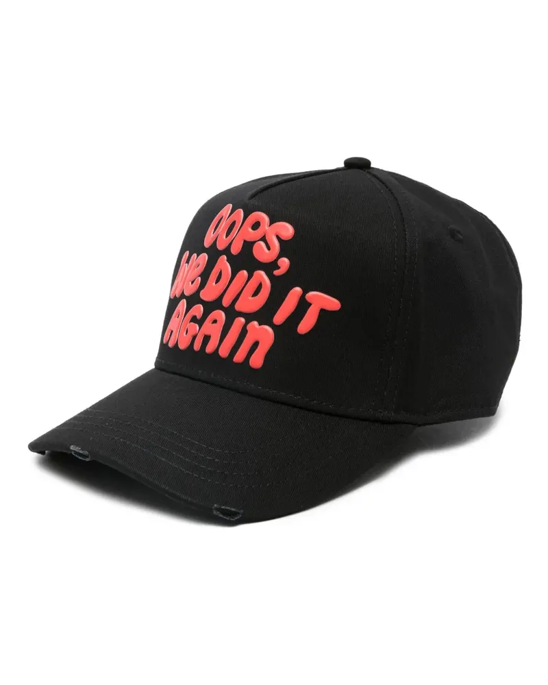 Dsquared2 Baseballkappe mit Applikation - Schwarz Schwarz