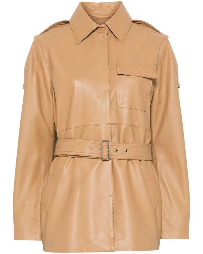 Victoria Beckham Klassische Lederjacke - Braun Braun