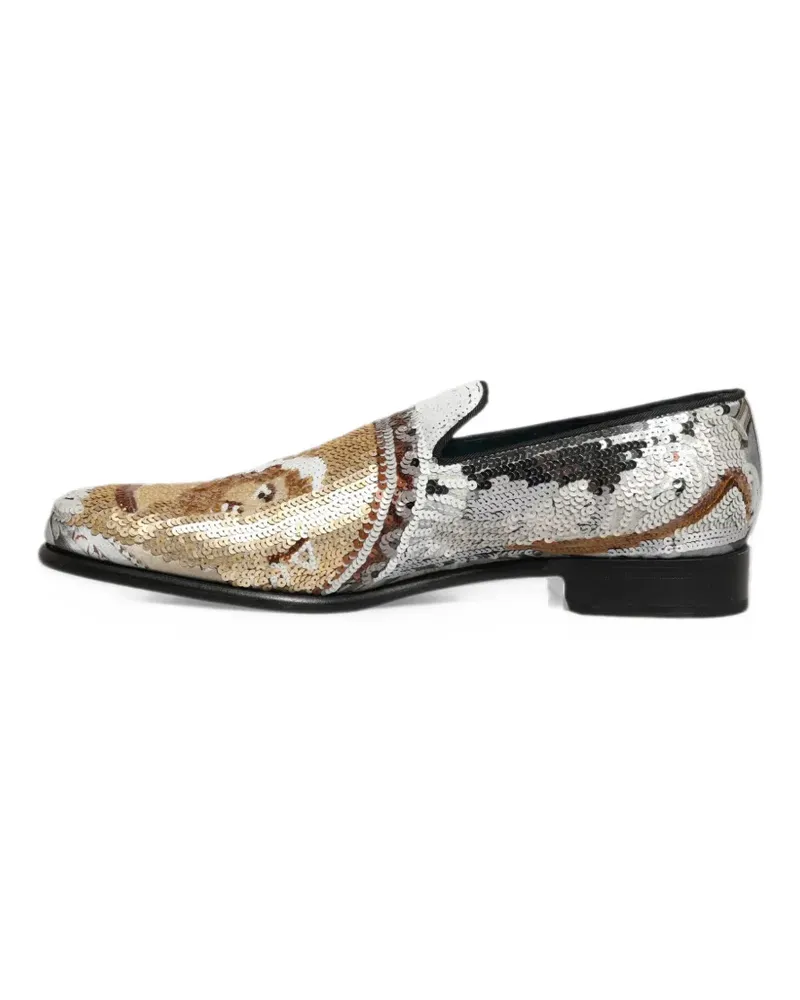 Dolce & Gabbana sequin-embellished slip-on loafers - Silber Silber