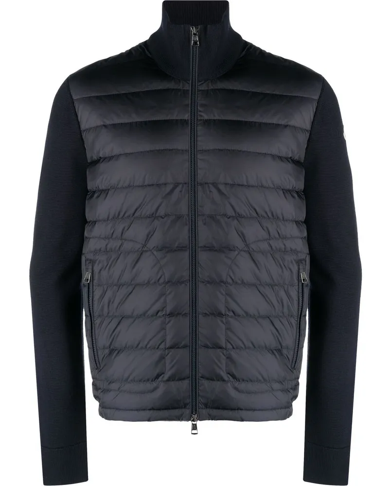 Moncler Gesteppte Jacke mit gestrickten Ärmeln - Blau Blau