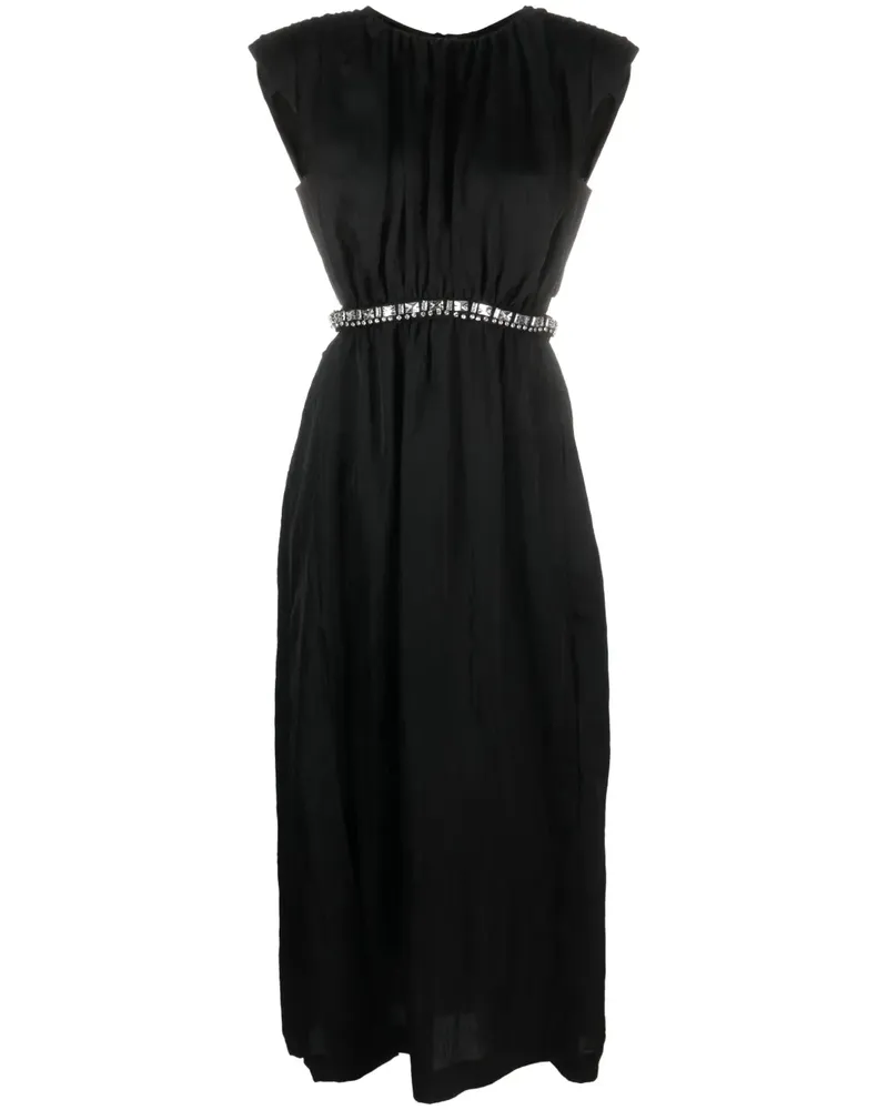 Sandro Midikleid mit Kristallen - Schwarz Schwarz