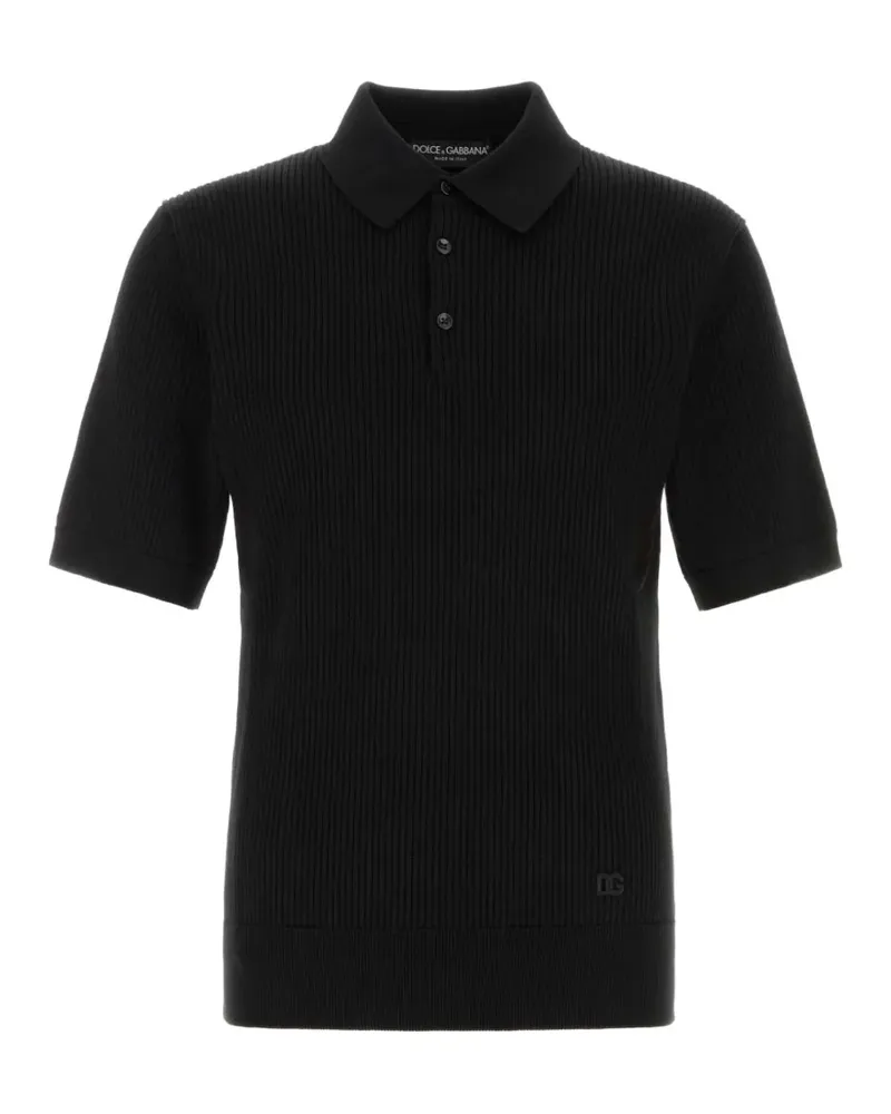 Dolce & Gabbana ribbed polo shirt - Schwarz Schwarz