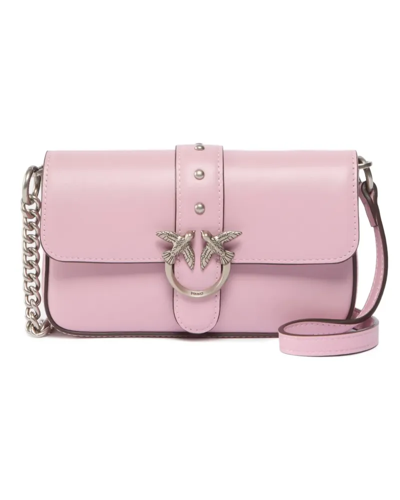 Pinko Love One Micro leather cross body bag - Rosa Rosa