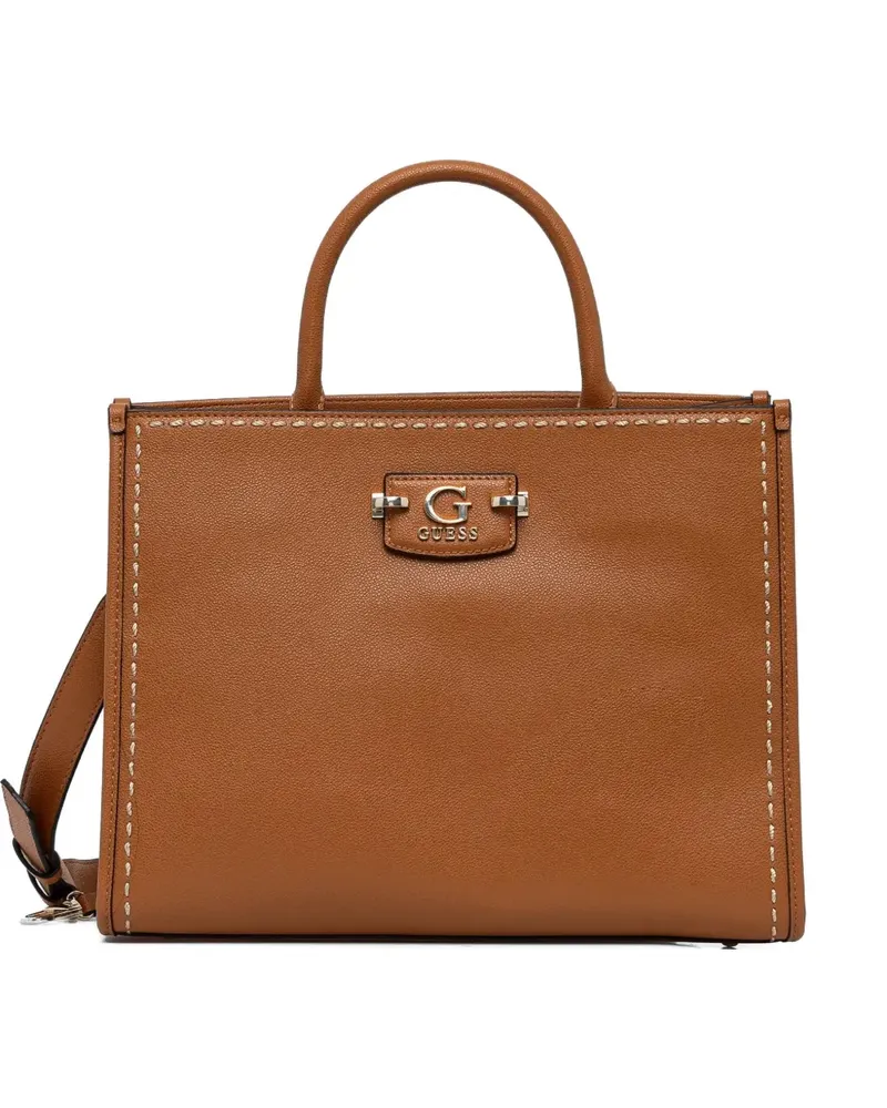 Guess Tote Bag mit Logo-Schriftzug - Braun Braun