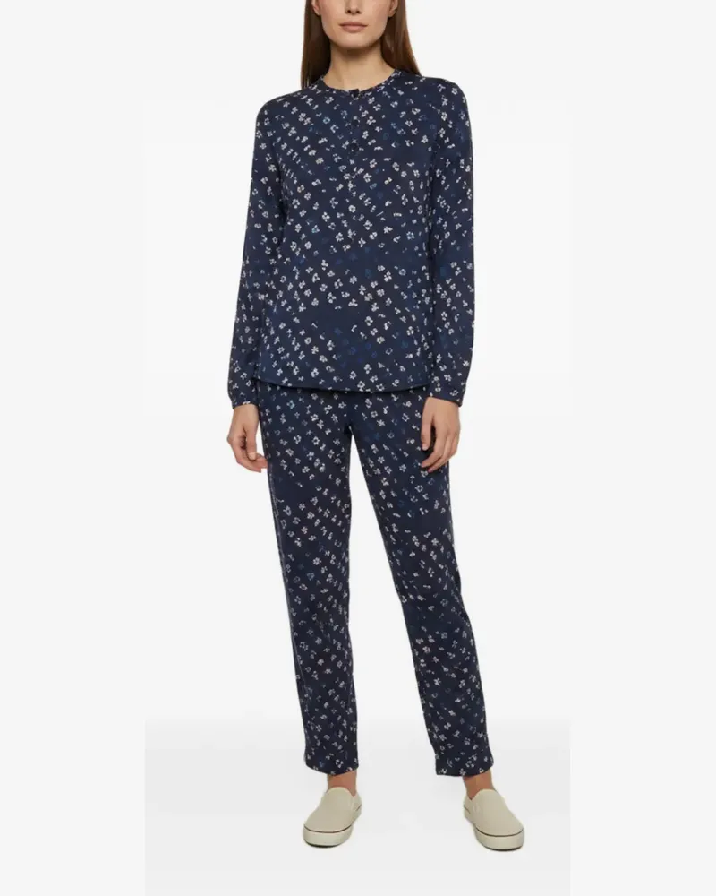 Diane von Furstenberg Set aus Bluse und Hose mit Blumenmuster - Blau Blau